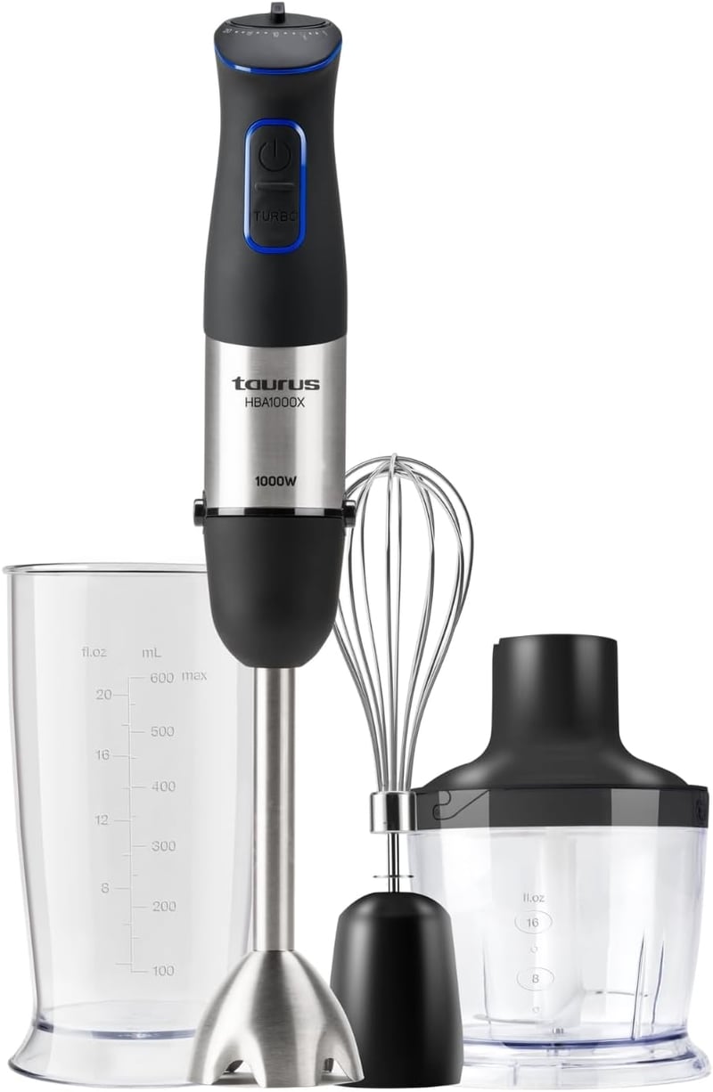 Taurus 1000W Kézi Mixer 20 Fokozat Turbó Funkcióval Rozsdamentes Pengékkel