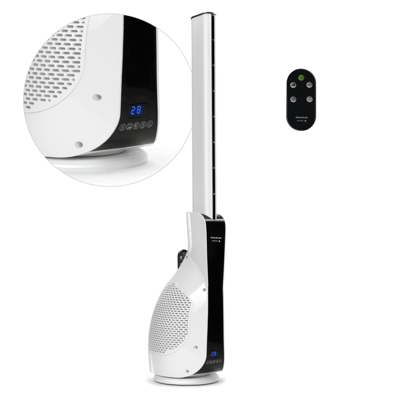 Stĺpový ventilátor Taurus Babel Invisible 30 W, 12 rýchlostí, 3 režimy, 101 cm, s medeným jednosmerným (DC) motorom, diaľkovým ovládaním, časovačom, tichý, s prachovým filtrom