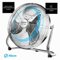 Stojanový ventilátor Taurus Sirocco 18, 120 W, priemer 45 cm, 3 rýchlosti, kovové lopatky, nastaviteľný uhol sklonu, protišmyková základňa 4