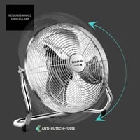 Stojanový ventilátor Taurus Sirocco 18, 120 W, priemer 45 cm, 3 rýchlosti, kovové lopatky, nastaviteľný uhol sklonu, protišmyková základňa 5