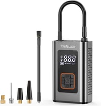 Tavaler 150 PSI Elektromos Kerékpár Pumpa - 2000 mAh Akkumulátoros Kompresszor Autókhoz, Motorokhoz - USB-C Töltés, Beépített Powerbank és L 1