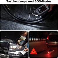 Tavaler 150 PSI Elektromos Kerékpár Pumpa - 2000 mAh Akkumulátoros Kompresszor Autókhoz, Motorokhoz - USB-C Töltés, Beépített Powerbank és L 6
