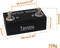Tavsou Dual Switch Gitár Effekt Pedál TRS Kábellel 6.35mm 5