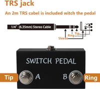 Tavsou Dual Switch Gitár Effekt Pedál TRS Kábellel 6.35mm 3