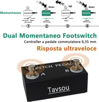 Tavsou Dual Switch Gitár Effekt Pedál TRS Kábellel 6.35mm 2