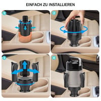 Adaptor suport pahar auto Tawveml, suport pentru băuturi reglabil cu bază detașabilă, fixare flexibilă, 0,3-1,3 l (6-11,2 cm), compatibil cu locașul pentru scrumieră 6