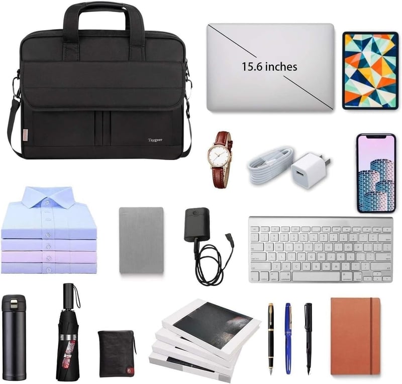 Taygeer 15.6 Colos Vízálló Laptop Táska Messenger Válltáska Fekete