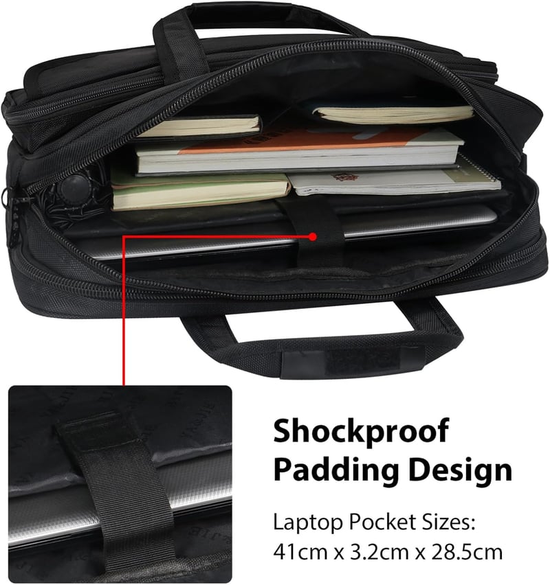 Taygeer 17 Colos Laptop Táska - Bővíthető, Vízálló Üzleti Aktatáska Férfiaknak és Nőknek, Hordozható Válltáska Notebook/Tablet/HP/Dell Eszkö