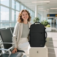 Taygeer Ryanair kabínový batoh 40x20x25 cm, čierny, s priehradkou na obuv, príručná batožina pre ženy 9