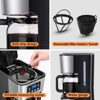 Taylor Swoden Darcy 950W Filteres Kávéfőző, 1,5L Kapacitás, 12 Csészés, Időzítővel, Automata Kikapcsolással, Csepegésgátlóval és Melegen Tar 8