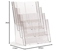 Stojan na prospekty Taymar 4C230X, 4-poschodový, formát DIN A4 na výšku, stojan na brožúry, prezentačný stojan 2