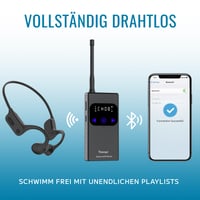 Plavecké slúchadlá s kostným vedením Tayogo T6-W25 – s bezdrôtovým vysielačom, vodotesnosť IPX8, kompatibilné so Spotify a Audible, komunikácia pre plaveckých trénerov 3