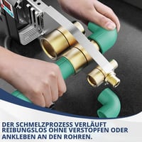 Aparat de sudat țevi PPR TAZZOR 1500W, 20-63 mm, cu reglaj digital al temperaturii 100-320°C, set pentru sudura țevilor din plastic PE cu duze și 15