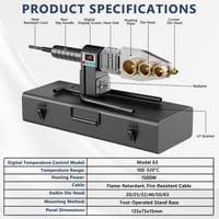 Aparat de sudat țevi PPR TAZZOR 1500W, 20-63 mm, cu reglaj digital al temperaturii 100-320°C, set pentru sudura țevilor din plastic PE cu duze și 9