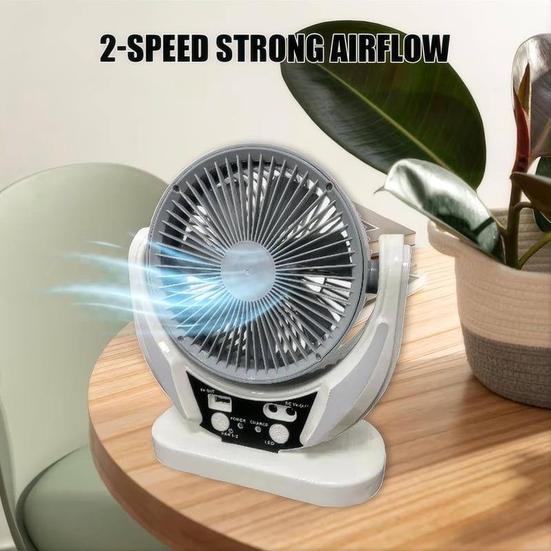 TAZZOR Napelemes Ventilátor Kerthez és Üvegházhoz - 2 Fokozat, LED Világítás