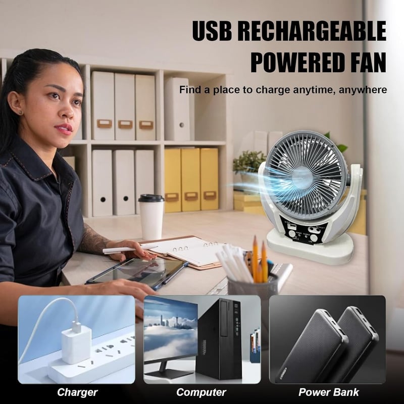 TAZZOR Napelemes Ventilátor Kerthez és Üvegházhoz - 2 Fokozat, LED Világítás