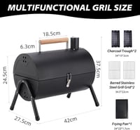 TAZZOR Összecsukható Dupla Grillfelület Hordozható Széngrillsütő Kempinghez 2
