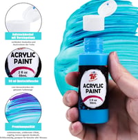 TBC The Best Crafts 36 darabos akrillfesték készlet 60 ml + 10 ecset, vízálló 4