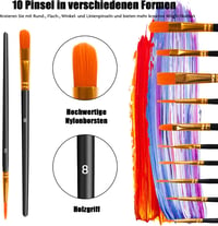 TBC The Best Crafts 36 darabos akrillfesték készlet 60 ml + 10 ecset, vízálló 5