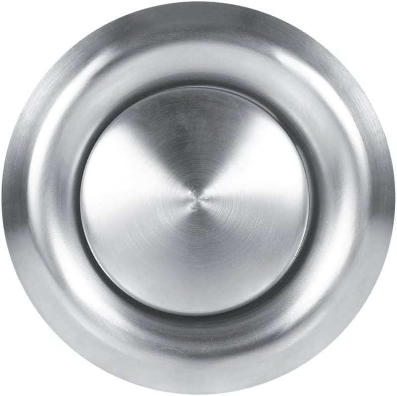 Tbest 125 mm Rozsdamentes Acél Szellőzőrács - Állítható Légáramlású Kör Alakú Szellőzőszelep Falra és Mennyezetre - Dekoratív Szellőzőnyílás