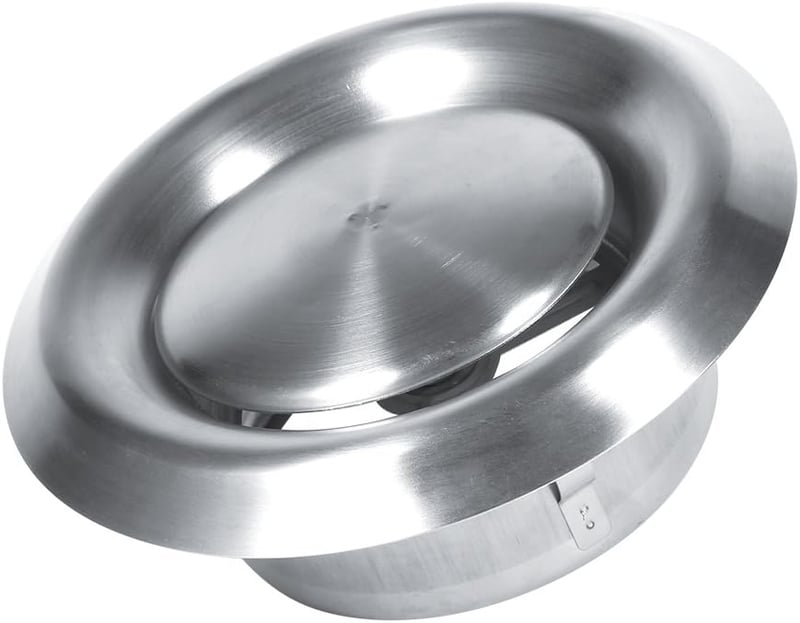 Tbest 125 mm Rozsdamentes Acél Szellőzőrács - Állítható Légáramlású Kör Alakú Szellőzőszelep Falra és Mennyezetre - Dekoratív Szellőzőnyílás