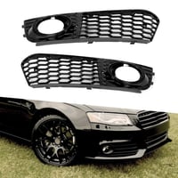 Tbest voštinová mriežka predného hmlového svetla, čierna, sada pre ľavú a pravú stranu, Audi A4 B8 2009-2011 4