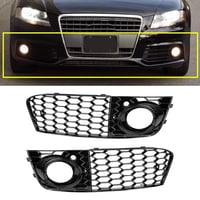 Tbest voštinová mriežka predného hmlového svetla, čierna, sada pre ľavú a pravú stranu, Audi A4 B8 2009-2011 5