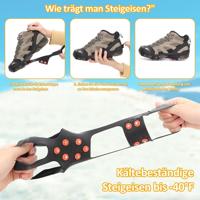 TBoonor Cipőcsatornák Jégcsipeszek Hócsatornák 20 Szöggel Csúszásmentes
