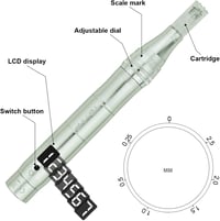 TBPHP M1 Professzionális Elektromos Derma Pen LCD Kijelzővel - 7 Sebességfokozat, 12 Cserélhető Fej, USB Tölthető, Ezüst Bőrfiatalító Készül 4