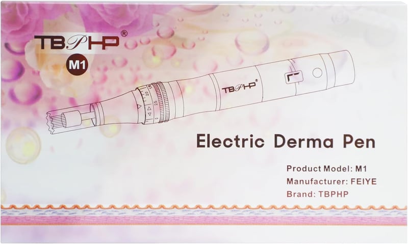 TBPHP M1 Professzionális Elektromos Derma Pen LCD Kijelzővel - 7 Sebességfokozat, 12 Cserélhető Fej, USB Tölthető, Ezüst Bőrfiatalító Készül