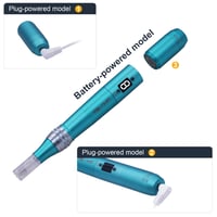 TBPHP P20RL Elektromos Derma Pen LCD Kijelzővel - 8 Sebességfokozat, 25 Cserélhető Tű, Újratölthető Akkumulátor, Kék 3
