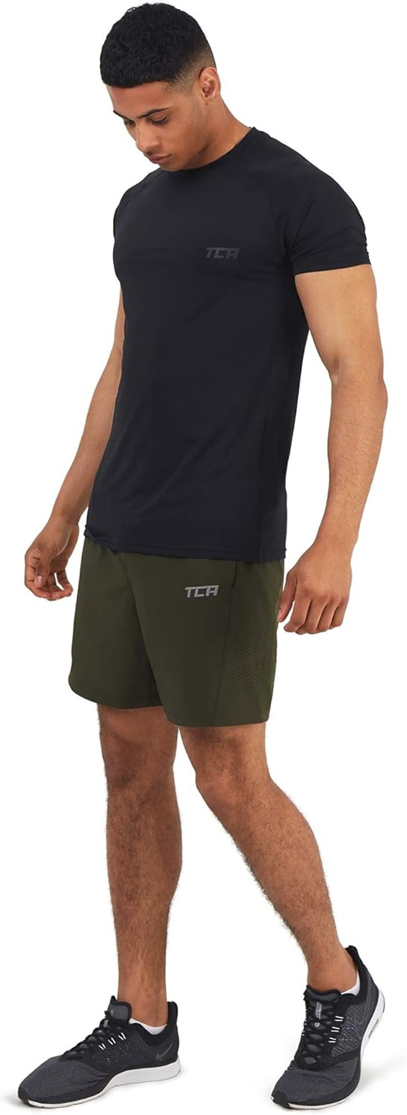 TCA Férfi Futópóló Rejtett Cipzáras Zsebbal - Edzés Shirt - S, Charcoal