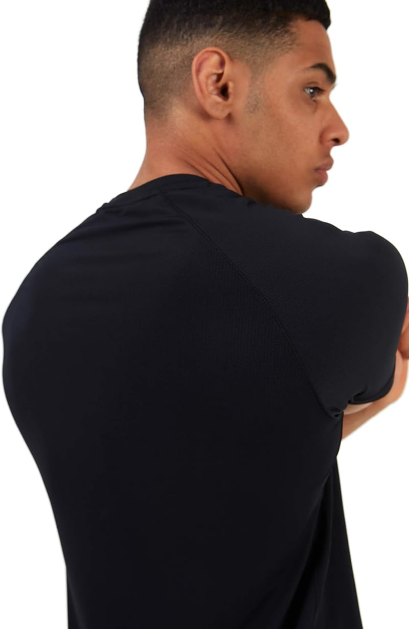 TCA Férfi Futópóló Rejtett Cipzáras Zsebbal - Edzés Shirt - S, Charcoal