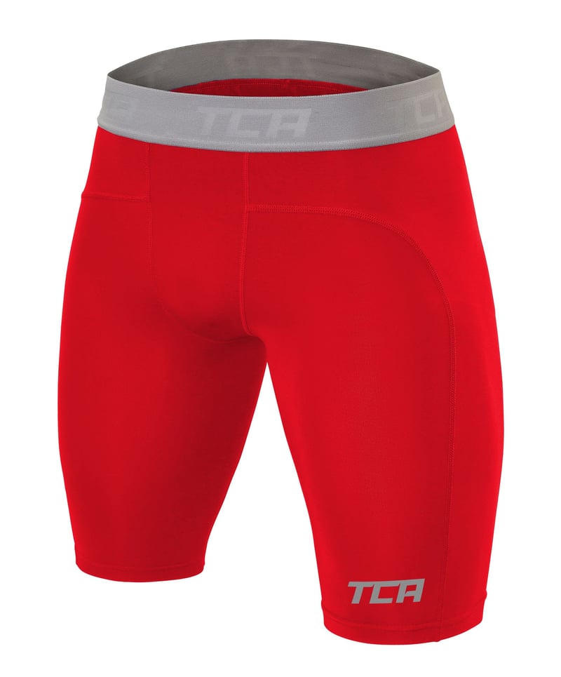Kompresné detské bežecké legíny TCA Pro Performance – červené – S (8 – 10 rokov)