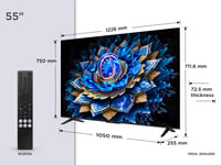 TCL 55T69C 55-palcový 4K QLED Smart TV – Google TV, Dolby Vision a Atmos, Game Master, Motion Clarity, HDR, podpora Google Assistant a Alexa 2