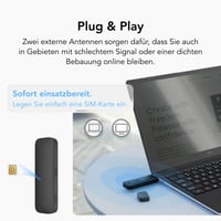 Prenosný 4G LTE USB modem TCL LINKKEY IK41 s rýchlosťou 150 Mbps, pripojenie Plug and Play, čierny 4