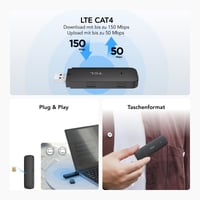 Prenosný 4G LTE USB modem TCL LINKKEY IK41 s rýchlosťou 150 Mbps, pripojenie Plug and Play, čierny 2