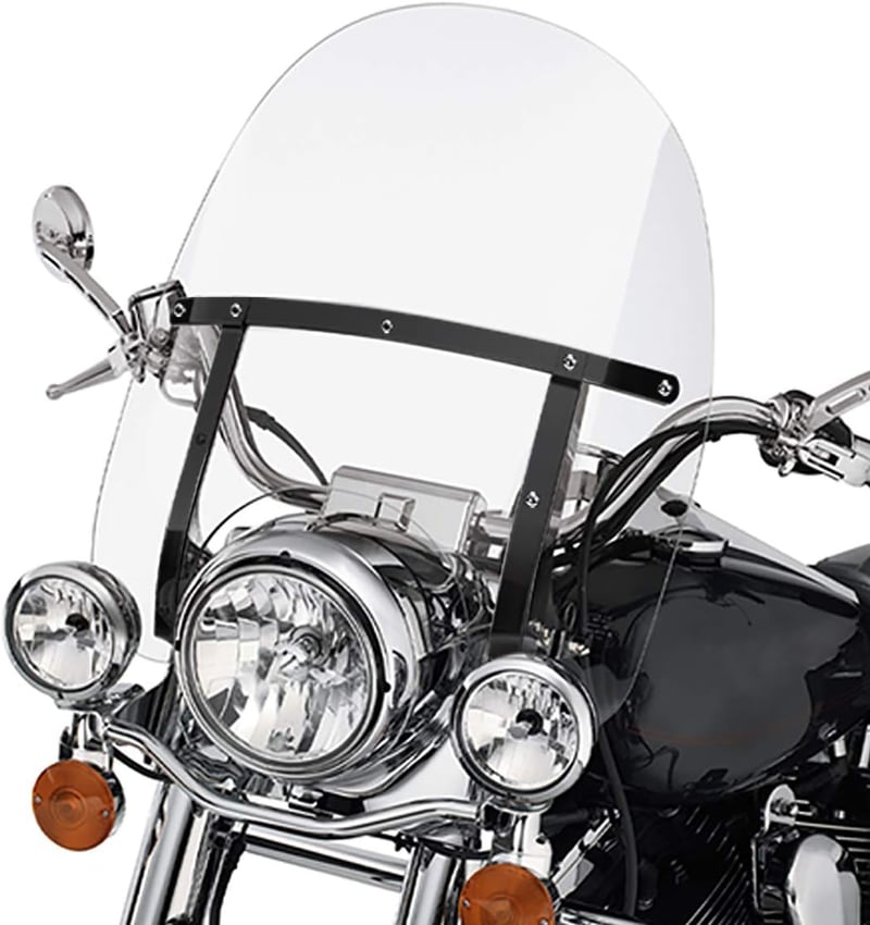 TCMT Szélvédő Harley Road King FLHR 1995-2022 FLHRXS FLHRS FLHRC - Windschutzscheibe mit Schwarzer Halterung