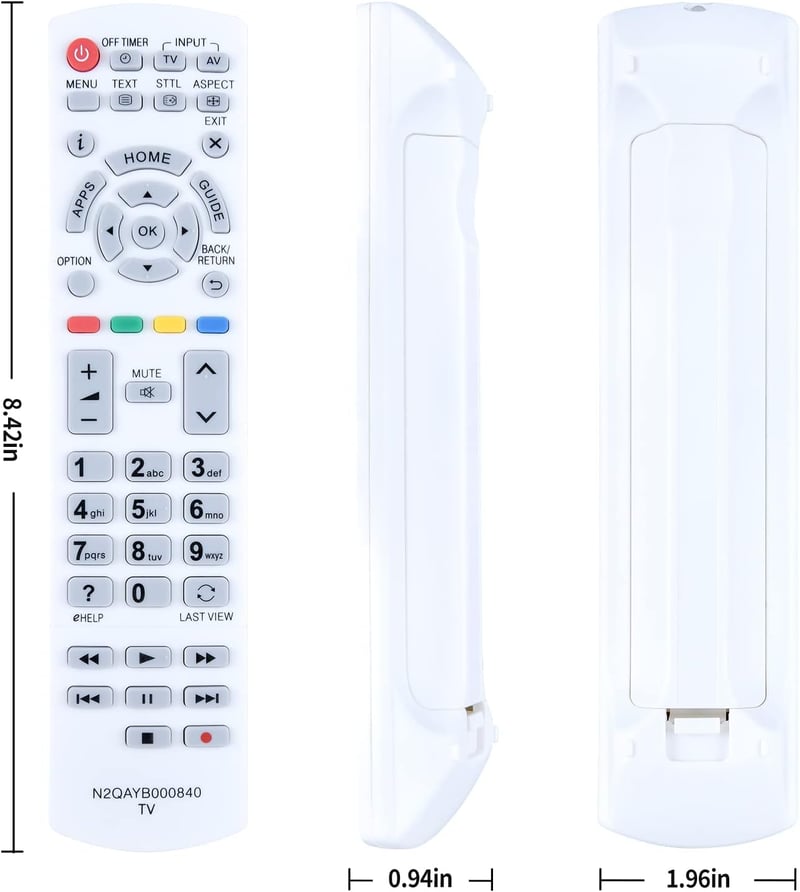 TCNOUMT N2QAYB000840 Póttávirányító Panasonic Viera TV-hez TX-L39EW6W TX-L42EW6W - Beállítás Nélkül Használható