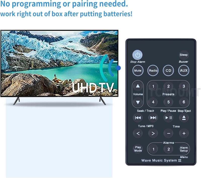 TCNOUMT Pótló Távirányító Bose Sound Touch Wave Zenerendszerhez I II III IV Kompatibilis AWRCC1 AWRCC2 AWRCC3 Modellekkel