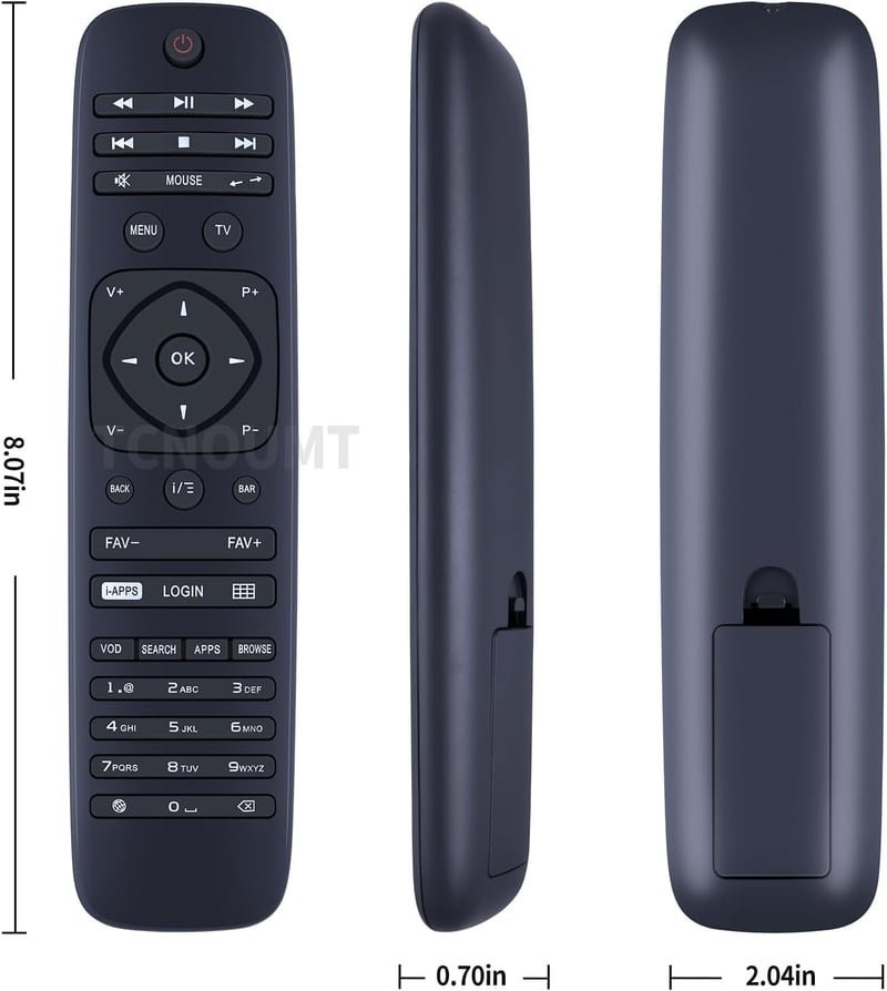 TCNOUMT RC2964506/01B Távirányító KARTINA TV Comigo Quattro IPTV Boksz Helyettesítő Fekete Univerzális Vezérlő