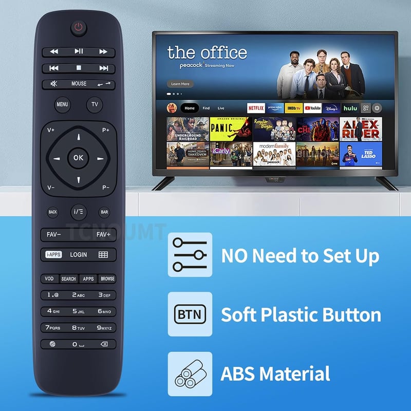 TCNOUMT RC2964506/01B Távirányító KARTINA TV Comigo Quattro IPTV Boksz Helyettesítő Fekete Univerzális Vezérlő