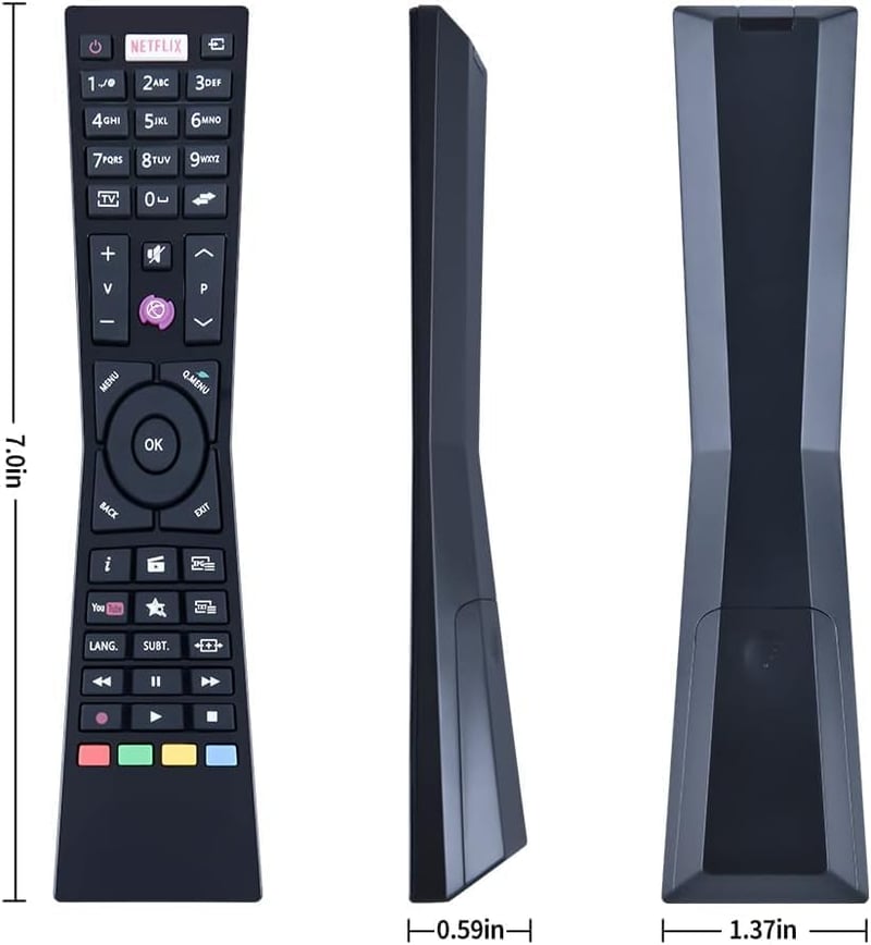 TCNOUMT RM-C3184 Távirányító JVC TV-hez - Helyettesítő Remote Control LT-24VH52J LT-32VH52K LT-32VF52J LT-39VF52J LT-43VF53A Modellekhez