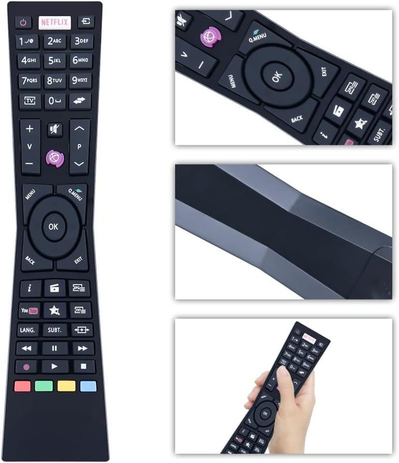 TCNOUMT RM-C3184 Távirányító JVC TV-hez - Helyettesítő Remote Control LT-24VH52J LT-32VH52K LT-32VF52J LT-39VF52J LT-43VF53A Modellekhez