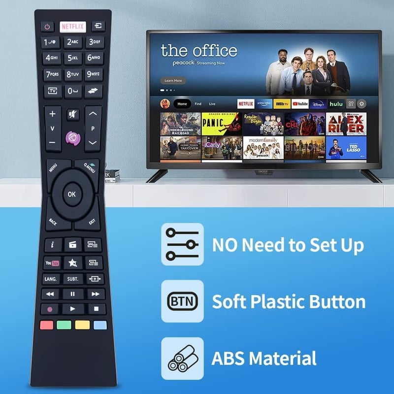 TCNOUMT RM-C3184 Távirányító JVC TV-hez - Helyettesítő Remote Control LT-24VH52J LT-32VH52K LT-32VF52J LT-39VF52J LT-43VF53A Modellekhez