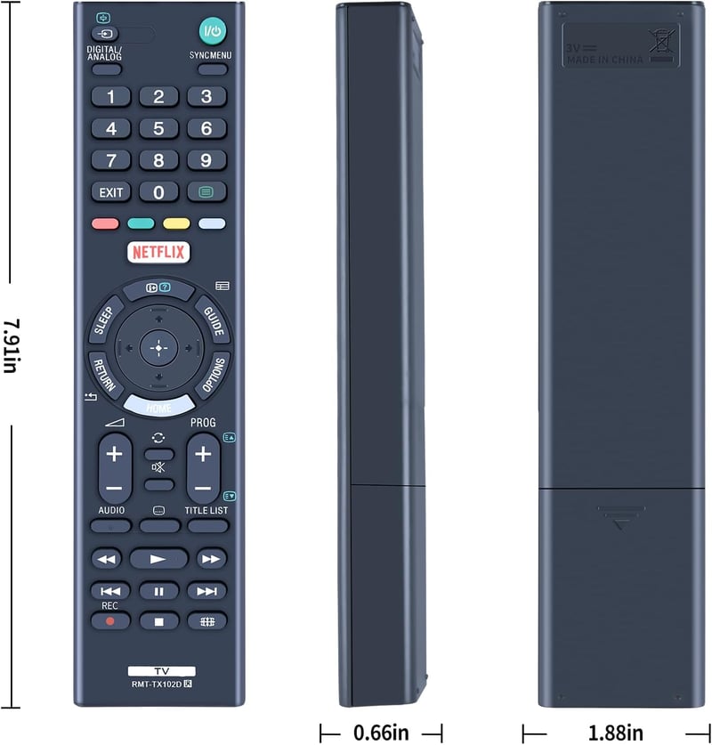 TCNOUMT RMT-TX102D Távirányító Sony Bravia TV-hez KDL-32WD752 KDL-40WD653 KDL-43WD750 KDL-49WD751 Helyettesítő Távkapcsoló