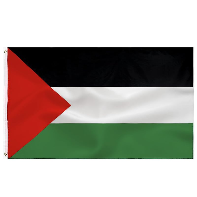 TCTOHZNG Palestínska vlajka 90x150 cm vonkajšia/vnútorná, polyester, žiarivé farby s mosadznými očkami, vlajka Palestíny