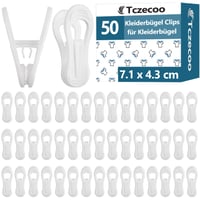Tczecoo 50 ks štipcov na vešiaky, biele plastové klipy na nohavice a sukne, opakovane použiteľné, s pevným úchopom 1