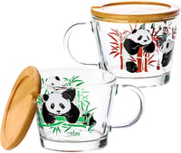 TDN Panda Motívumos Cappuccino Pohár 2db 400ml Kávés Pohár Füllel 1