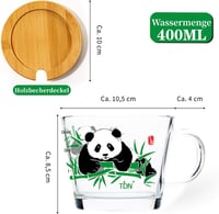 TDN Panda Motívumos Cappuccino Pohár 2db 400ml Kávés Pohár Füllel 3